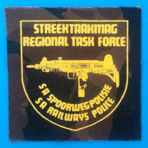 Vintage SA RAILWAY POLICE Regional Task Force cloth badge!!