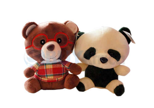 Cute friends Teddy bear and Panda plush toy