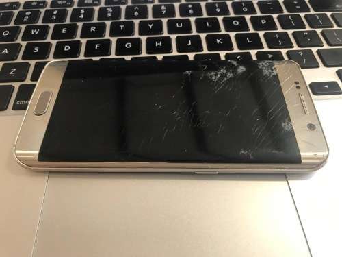 Samsung Galaxy S6 Edge Gold (Broken Glass - LCD Fine)