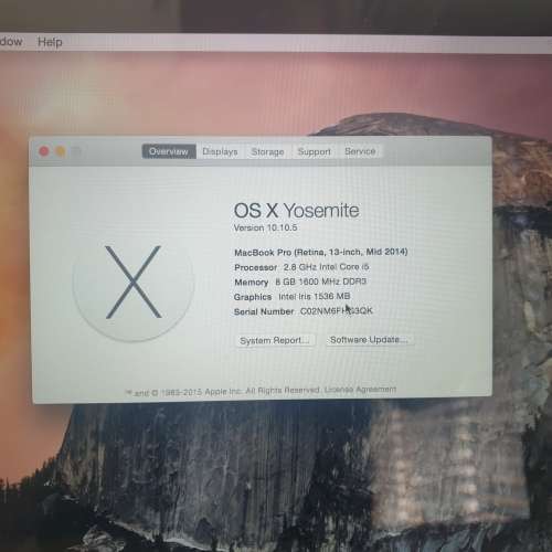 MacBook Pro "Core i5" 2.8 13" Mid 2014 8GB RAM 512GB SSD - Cracked Screen