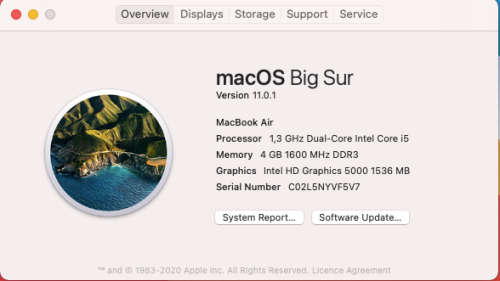 MacBook Air "Core i5" 1.3 13" (Mid-2013), 4GB RAM, 128GB SSD - For Parts