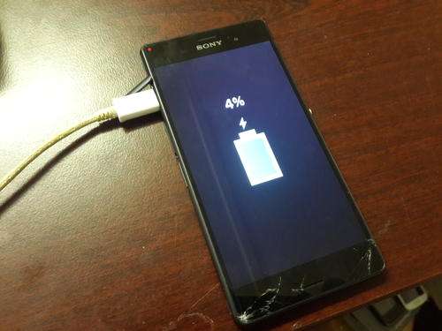 Black Sony Xperia Z3 - Cracked screen - Free delivery
