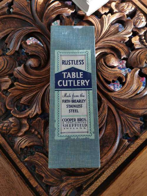 RUSTLESS Table Cutlery FIRTH-BREARLEY Stainless Steel Cooper Bros. & Sons Limited SHEFFIELD ENGLAND