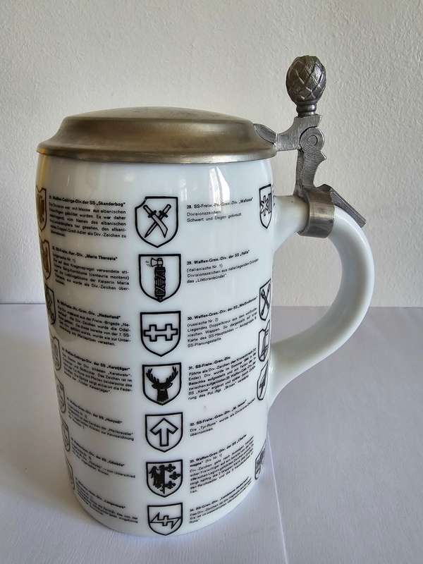 Authentic Dresden Porcelain Waffen-SS Stein - Rare Collectible for Sale in South Africa