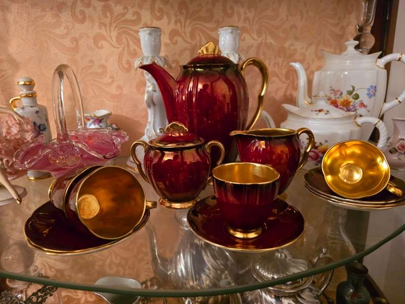Carlton Ware Rouge Royale Coffee Set - Exquisite Antique Porcelain