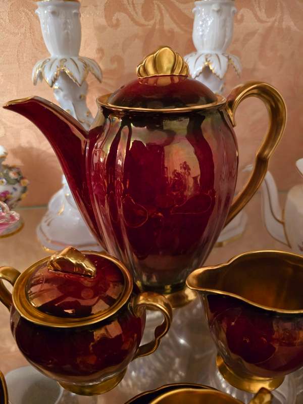 Carlton Ware Rouge Royale Coffee Set - Exquisite Antique Porcelain