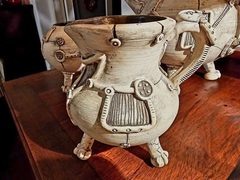Weird and Wonderful Steampunk Coffee/Tea Set - Pottery 