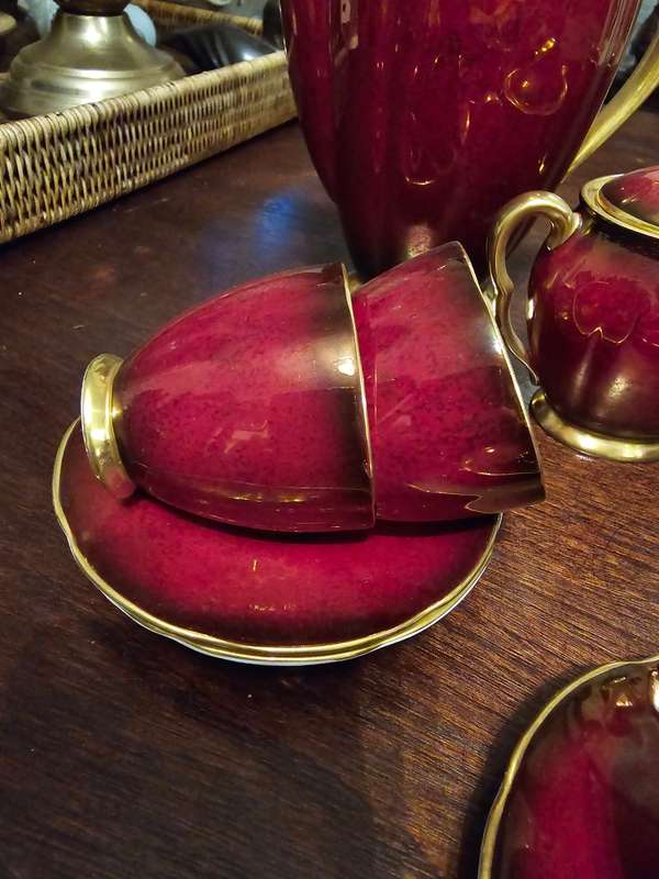 Carlton Ware Rouge Royale Coffee Set - Exquisite Antique Porcelain