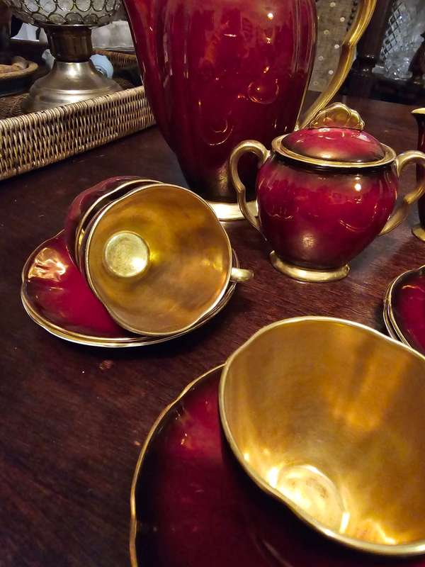 Carlton Ware Rouge Royale Coffee Set - Exquisite Antique Porcelain