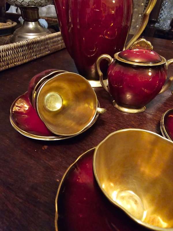 Carlton Ware Rouge Royale Coffee Set - Exquisite Antique Porcelain