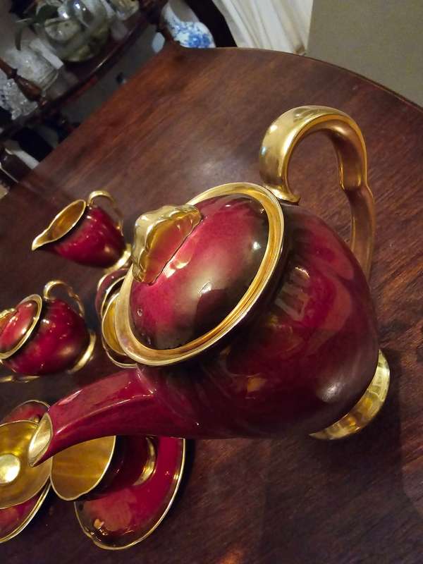 Carlton Ware Rouge Royale Coffee Set - Exquisite Antique Porcelain