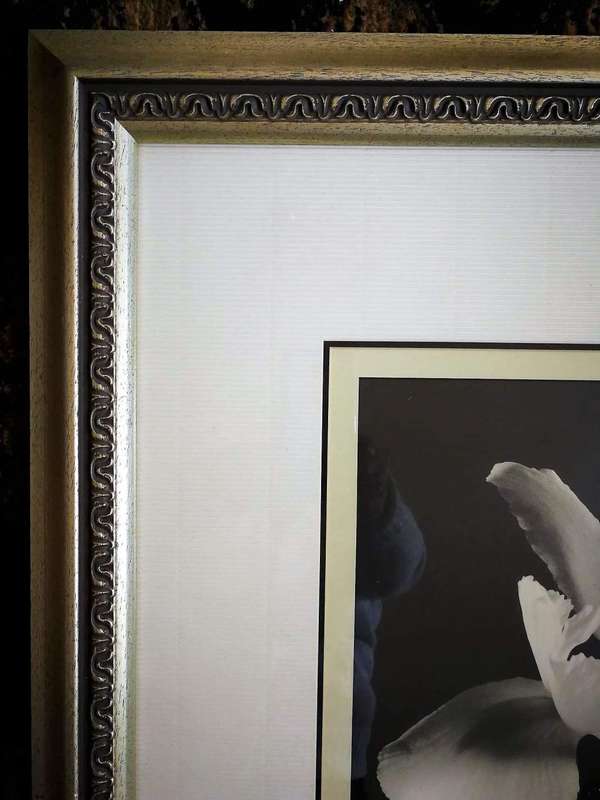 Block Mounted Sepia Print in a Stylish Silver Frame.