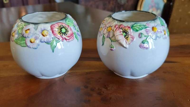 Rare Carlton Ware Anenome Ball Vases.