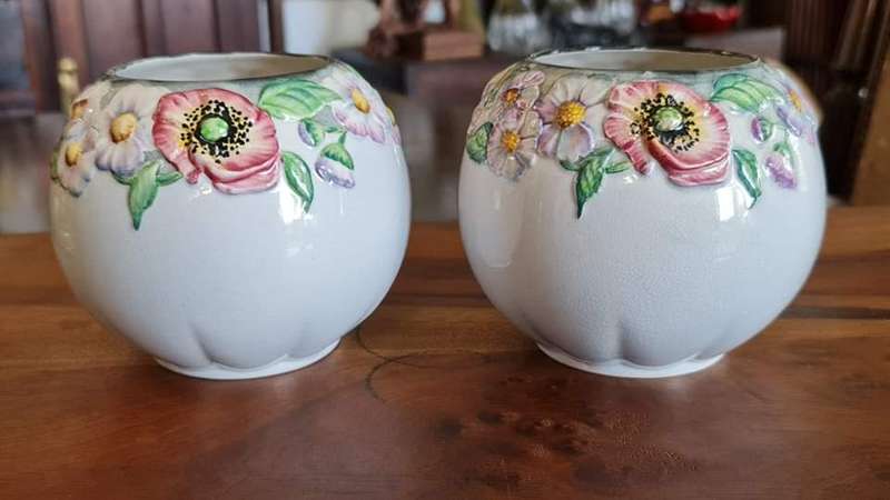 Rare Carlton Ware Anenome Ball Vases.