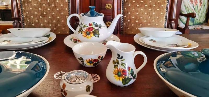 Dinner Set plus Serving Ware and Tea / Coffee Set in the Lovely Carolina Design - Ridgway Ironstone