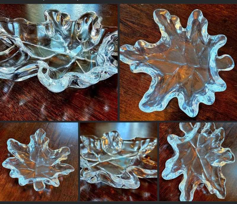 Oak Leaf Serving Dish for candy, mints, nuts, etc. Waterford Crystal