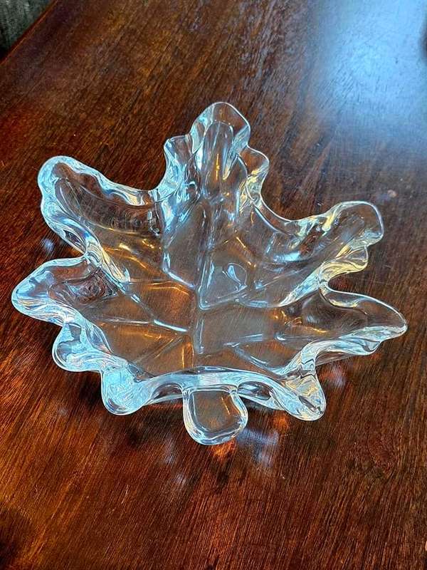 Oak Leaf Serving Dish for candy, mints, nuts, etc. Waterford Crystal