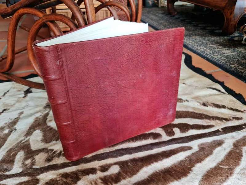 Very Large Leather Bound Blank Flower Pressing Book.