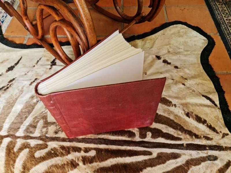 Very Large Leather Bound Blank Flower Pressing Book.