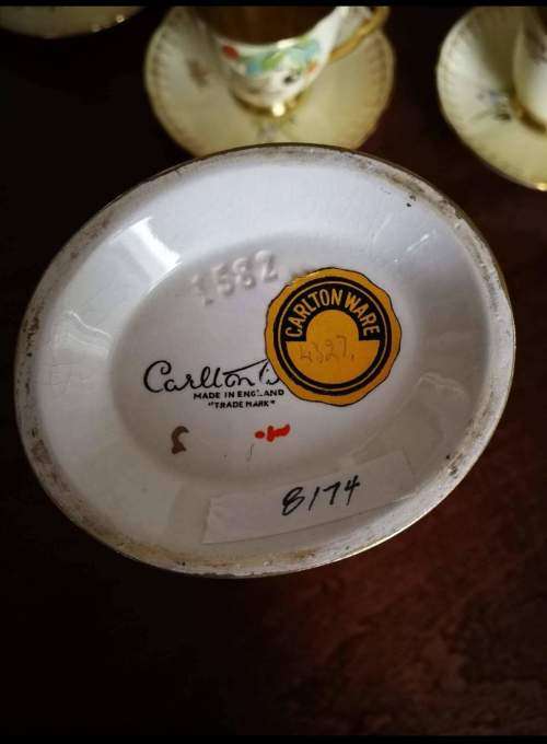 Very Rare Complete Carlton Ware Gold Royale Spiders Web 1582 coffee set.