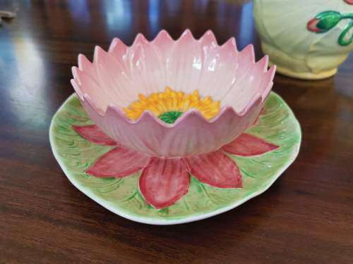 Carltonware, Made in England Porcelain Handpainted Jug and Waterlily Plate