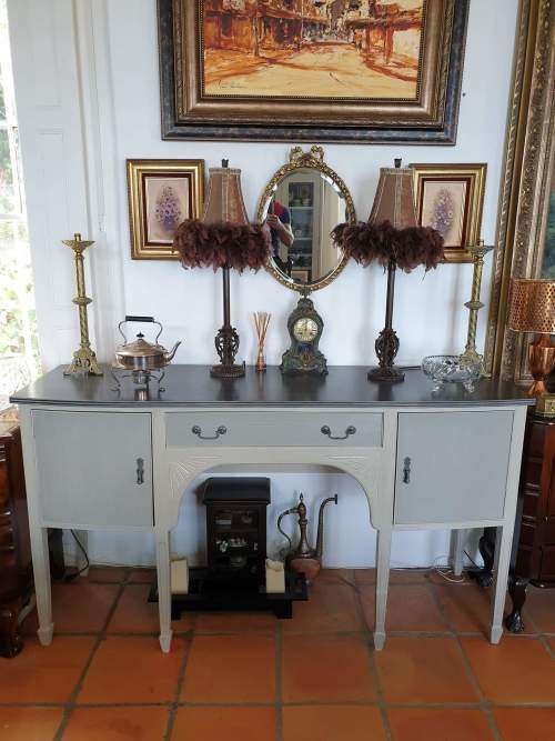 Classic French Country Sideboard / Server Painted in Tones of Grey