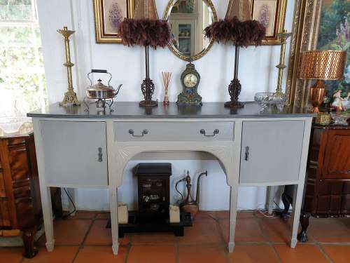 Classic French Country Sideboard / Server Painted in Tones of Grey