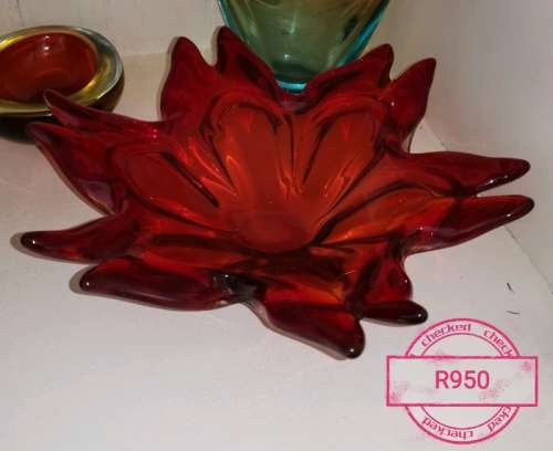 Beautiful Red Murano Glass Bowl.