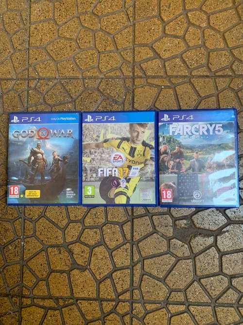Playstation 4 games (God of war, Fifa17 and Farcry5)