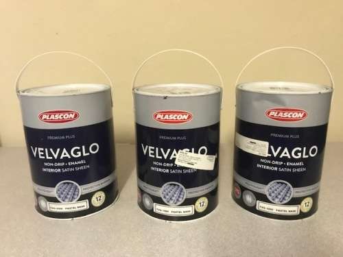 PLASCON VELVAGLO NON DRIP ENAMEL - GRECIAN WHITE - 3 X 5L TINS ON OFFER