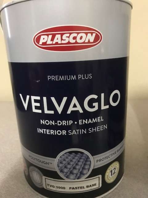 PLASCON VELVAGLO NON DRIP ENAMEL - GRECIAN WHITE - 3 X 5L TINS ON OFFER