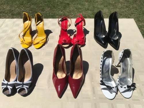 6 PAIRS OF USED LADIES SIZE 4 SHOES - GOOD CONDITION - DISCREET LISTING - LOT 2