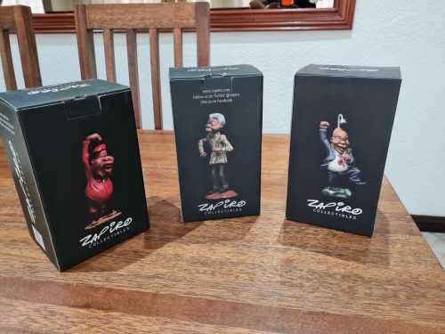 3 X ORIGINAL ZAPIRO COLLECTABLE FIGURINES - MADIBA, JULIUS AND ZUMA