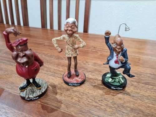 3 X ORIGINAL ZAPIRO COLLECTABLE FIGURINES - MADIBA, JULIUS AND ZUMA