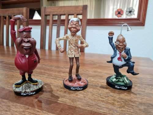 3 X ORIGINAL ZAPIRO COLLECTABLE FIGURINES - MADIBA, JULIUS AND ZUMA