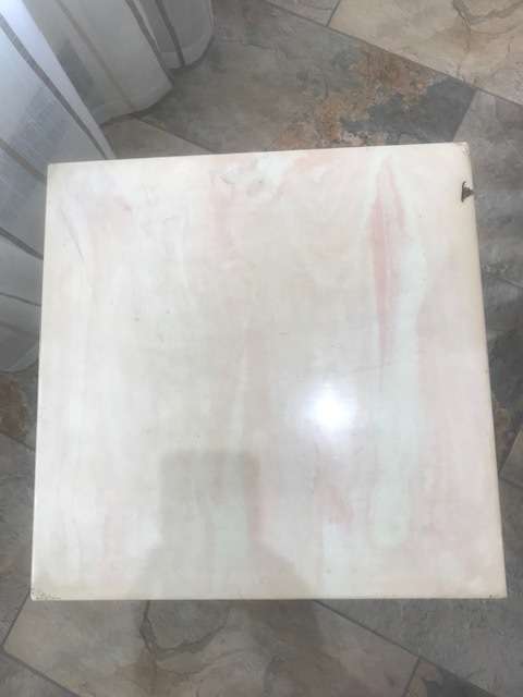 CAST IRON SIDE TABLE WITH MARBLE TOP 430X430X400