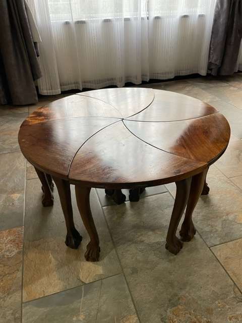 BEAUTIFUL VINTAGE and VERY UNIQUE - IMBUIA BALL AND CLAW SOLID WOOD SIDE TABLES / COFFE TABLE
