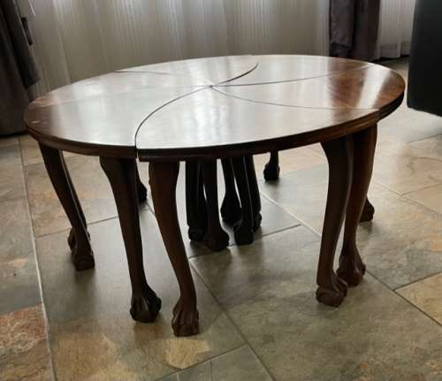 BEAUTIFUL VINTAGE and VERY UNIQUE - IMBUIA BALL AND CLAW SOLID WOOD SIDE TABLES / COFFE TABLE