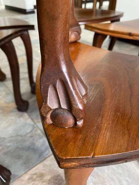 BEAUTIFUL VINTAGE and VERY UNIQUE - IMBUIA BALL AND CLAW SOLID WOOD SIDE TABLES / COFFE TABLE
