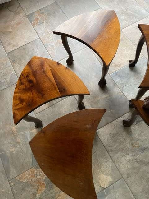 BEAUTIFUL VINTAGE and VERY UNIQUE - IMBUIA BALL AND CLAW SOLID WOOD SIDE TABLES / COFFE TABLE