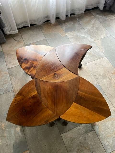 BEAUTIFUL VINTAGE and VERY UNIQUE - IMBUIA BALL AND CLAW SOLID WOOD SIDE TABLES / COFFE TABLE