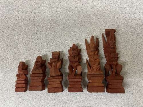 HAND CARVED WOODEN CHESS SET FROM THAILAND