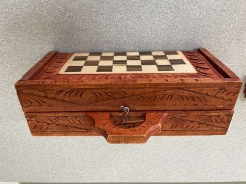 HAND CARVED WOODEN CHESS SET FROM THAILAND