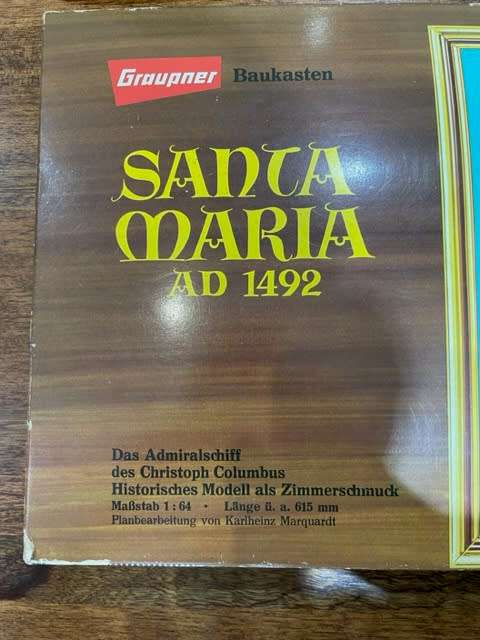 VINTAGE WOODEN SHIP MODEL KIT - GRAUPNER SANTA MARIA AD 1492