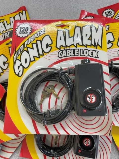 14 x Master lock cable locks with alarms (bid per lock)
