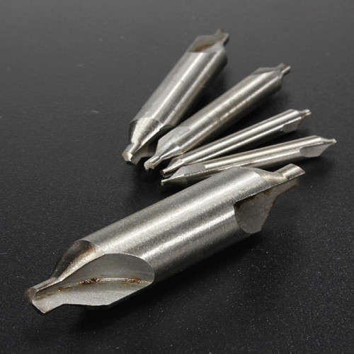 5pcs 60 Degree HSS Combined Center Drill