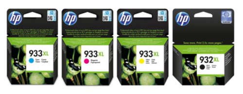 HP 932XL Black plus 933XL Colour Inks - 4 Pack