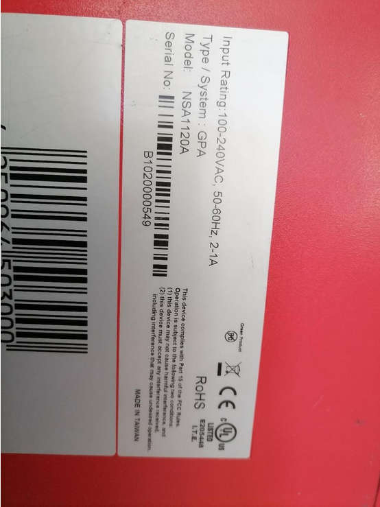 **LIQUIDATION ITEM GATE PROTECT GPA NSA1120 BUSINESS FIREWALL UNIT**POWERS ON*UNTESTED