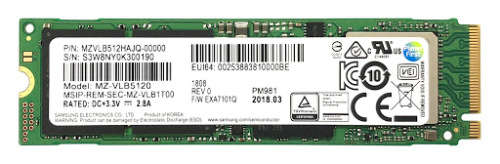SAMSUNG PM981 512GB M.2 PCIE NVME SSD