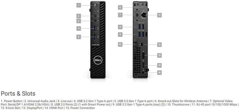 DELL OPTIPLEX 3080 MFF | 10TH GEN CORE i5-10500T | 8GB DDR4 | 256GB NVMe SSD | WIFI